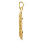 FJC Finejewelers 14 kt Yellow Gold and Textured Victorian 19.5mm Prong Coin Bezel Pendant