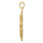 FJC Finejewelers 14 kt Yellow Gold and Textured Victorian 27.0mm Prong Coin Bezel Pendant