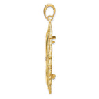 FJC Finejewelers 14 kt Yellow Gold and Textured Victorian 32.7mm Prong Coin Bezel Pendant
