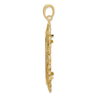 FJC Finejewelers 14 kt Yellow Gold and Textured Victorian 34.2mm Prong Coin Bezel Pendant
