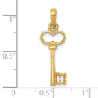 FJC Finejewelers 14 kt Yellow Gold Polished 3-D Key Charm 26 x 8 mm