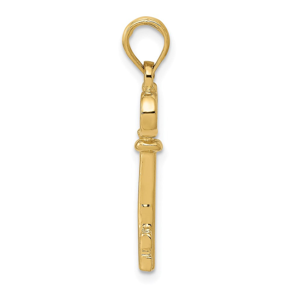 FJC Finejewelers 14 kt Yellow Gold Polished 3-D Key Charm 26 x 8 mm