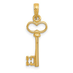 FJC Finejewelers 14 kt Yellow Gold Polished 3-D Key Charm 26 x 8 mm