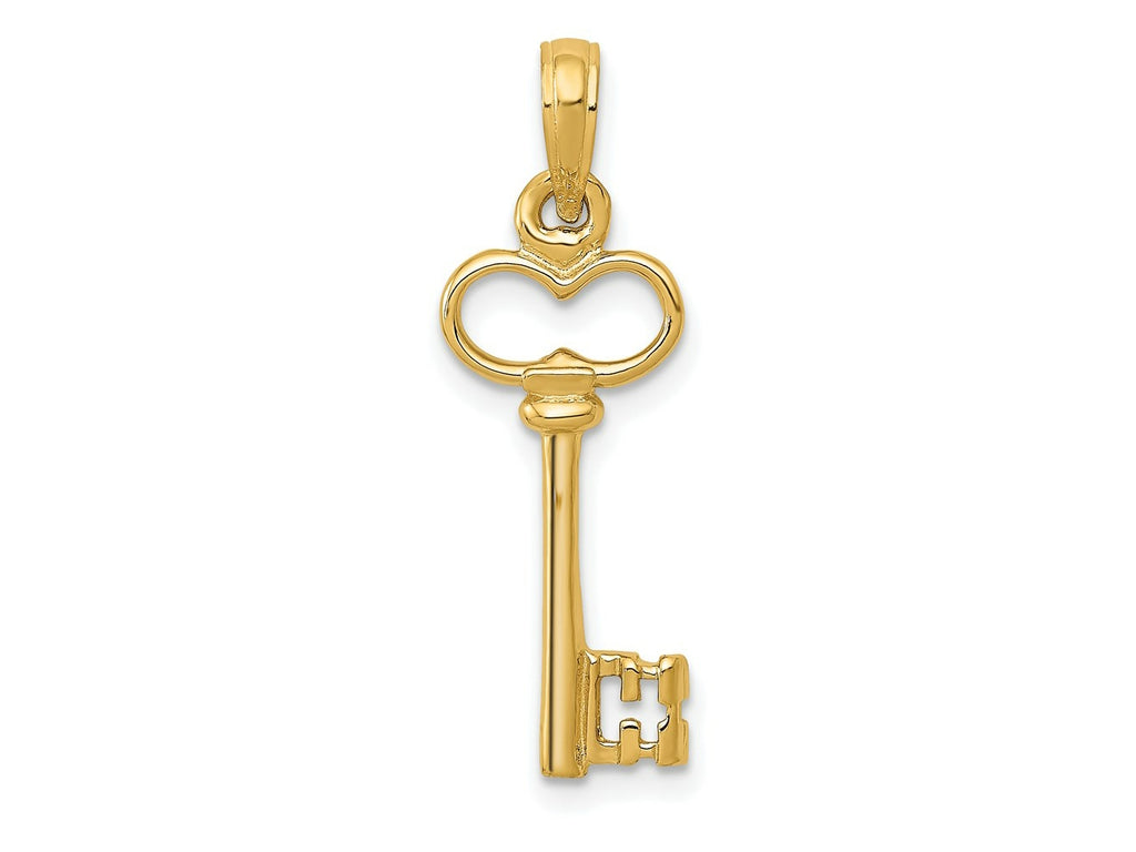 FJC Finejewelers 14 kt Yellow Gold Polished 3-D Key Charm 26 x 8 mm