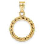 FJC Finejewelers 14 kt Yellow Gold Polished Rope 13.0mm Prong Coin Bezel Pendant