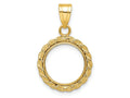 FJC Finejewelers 14 kt Yellow Gold Polished Rope 13.0mm Prong Coin Bezel Pendant