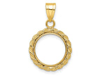 FJC Finejewelers 14 kt Yellow Gold Polished Rope 13.0mm Prong Coin Bezel Pendant