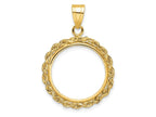 FJC Finejewelers 14 kt Yellow Gold Polished Rope 17.8mm Prong Coin Bezel Pendant