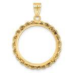 FJC Finejewelers 14 kt Yellow Gold Polished Rope 21.6mm Prong Coin Bezel Pendant