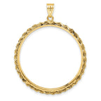 FJC Finejewelers 14 kt Yellow Gold Polished Rope 34.2mm Prong Coin Bezel Pendant
