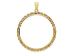 FJC Finejewelers 14 kt Yellow Gold Polished Rope 34.2mm Prong Coin Bezel Pendant