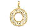 FJC Finejewelers 14 kt Yellow Gold Greek Key with Rope Border 13.0mm Prong Coin Bezel Pendant
