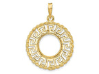 FJC Finejewelers 14 kt Yellow Gold Greek Key with Rope Border 13.0mm Prong Coin Bezel Pendant
