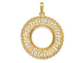 FJC Finejewelers 14 kt Yellow Gold Greek Key with Rope Border 17.8mm Prong Coin Bezel Pendant