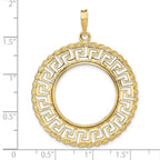 FJC Finejewelers 14 kt Yellow Gold Greek Key with Rope Border 21.6mm Prong Coin Bezel Pendant