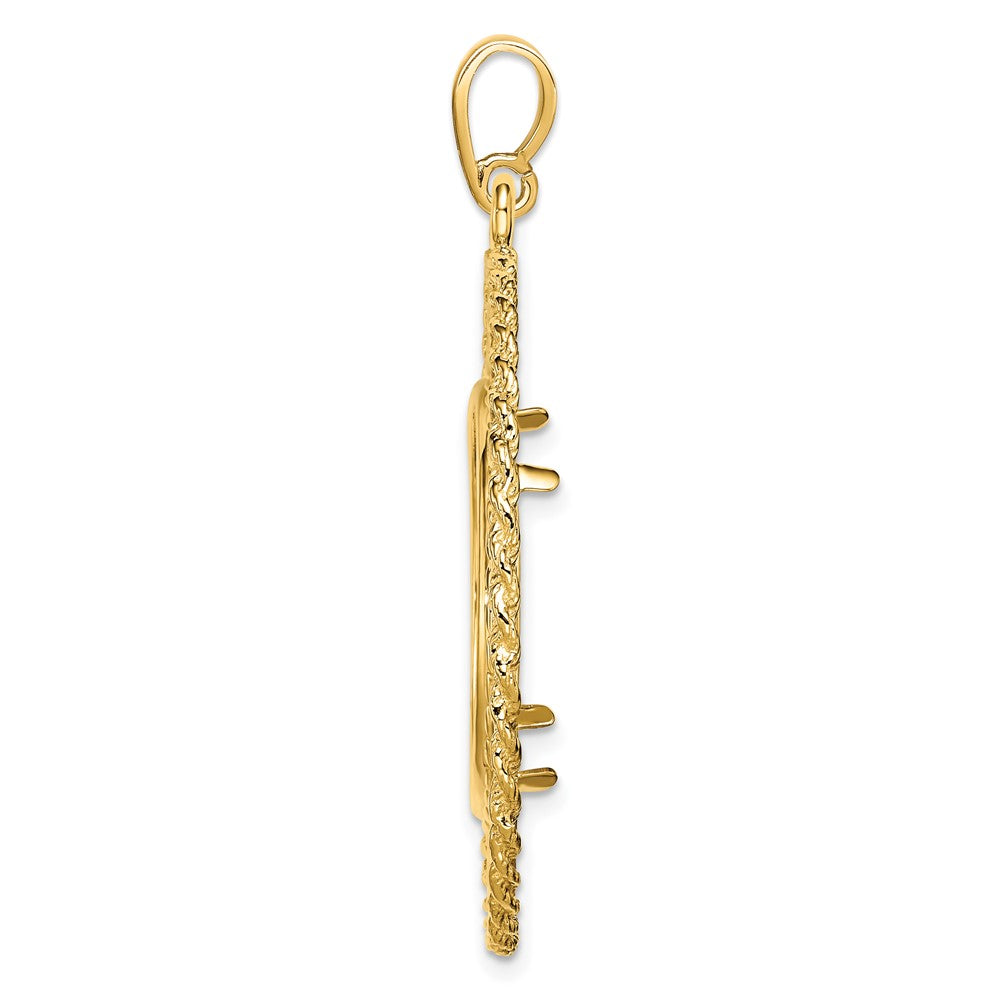 FJC Finejewelers 14 kt Yellow Gold Greek Key with Rope Border 21.6mm Prong Coin Bezel Pendant