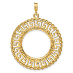 FJC Finejewelers 14 kt Yellow Gold Greek Key with Rope Border 22.0mm Prong Coin Bezel Pendant