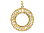 FJC Finejewelers 14 kt Yellow Gold Greek Key with Rope Border 22.0mm Prong Coin Bezel Pendant