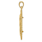 FJC Finejewelers 14 kt Yellow Gold Greek Key with Rope Border 27.0mm Prong Coin Bezel Pendant