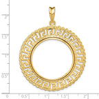 FJC Finejewelers 14 kt Yellow Gold Greek Key with Rope Border 27.0mm Prong Coin Bezel Pendant