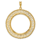 FJC Finejewelers 14 kt Yellow Gold Greek Key with Rope Border 32.7mm Prong Coin Bezel Pendant
