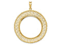 FJC Finejewelers 14 kt Yellow Gold Greek Key with Rope Border 32.7mm Prong Coin Bezel Pendant
