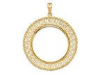 FJC Finejewelers 14 kt Yellow Gold Greek Key with Rope Border 32.7mm Prong Coin Bezel Pendant
