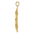 FJC Finejewelers 14 kt Yellow Gold Greek Key with Rope Border 34.2mm Prong Coin Bezel Pendant