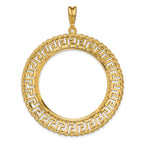 FJC Finejewelers 14 kt Yellow Gold Greek Key with Rope Border 34.2mm Prong Coin Bezel Pendant