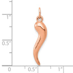 FJC Finejewelers 14 kt Rose Gold 3D Italian Horn Charm 5 mm