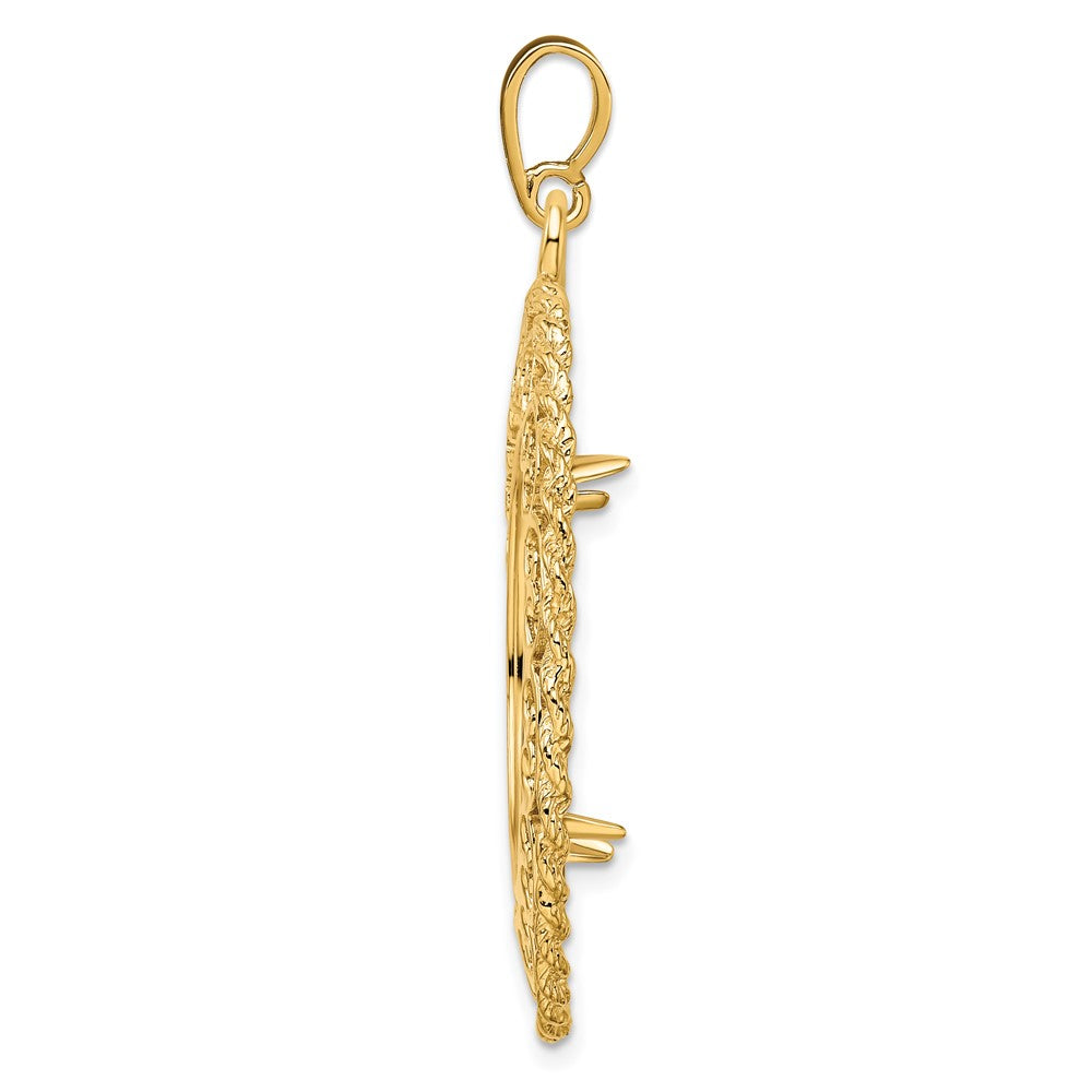 FJC Finejewelers 14 kt Yellow Gold Scroll Design with Rope Edge 21.6mm Prong Coin Bezel Pendant