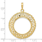 FJC Finejewelers 14 kt Yellow Gold Scroll Design with Rope Edge 22.0mm Prong Coin Bezel Pendant