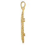 FJC Finejewelers 14 kt Yellow Gold Scroll Design with Rope Edge 22.0mm Prong Coin Bezel Pendant