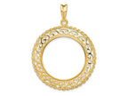 FJC Finejewelers 14 kt Yellow Gold Scroll Design with Rope Edge 27.0mm Prong Coin Bezel Pendant