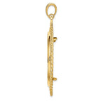 FJC Finejewelers 14 kt Yellow Gold Scroll Design with Rope Edge 34.2mm Prong Coin Bezel Pendant