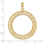 FJC Finejewelers 14 kt Yellow Gold Scroll Design with Rope Edge 34.2mm Prong Coin Bezel Pendant