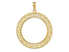 FJC Finejewelers 14 kt Yellow Gold Scroll Design with Rope Edge 34.2mm Prong Coin Bezel Pendant