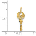 FJC Finejewelers 14 kt Yellow Gold Polished 3D Rounded Top Key Charm 20 x 6 mm