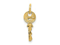 FJC Finejewelers 14 kt Yellow Gold Polished 3D Rounded Top Key Charm 20 x 6 mm