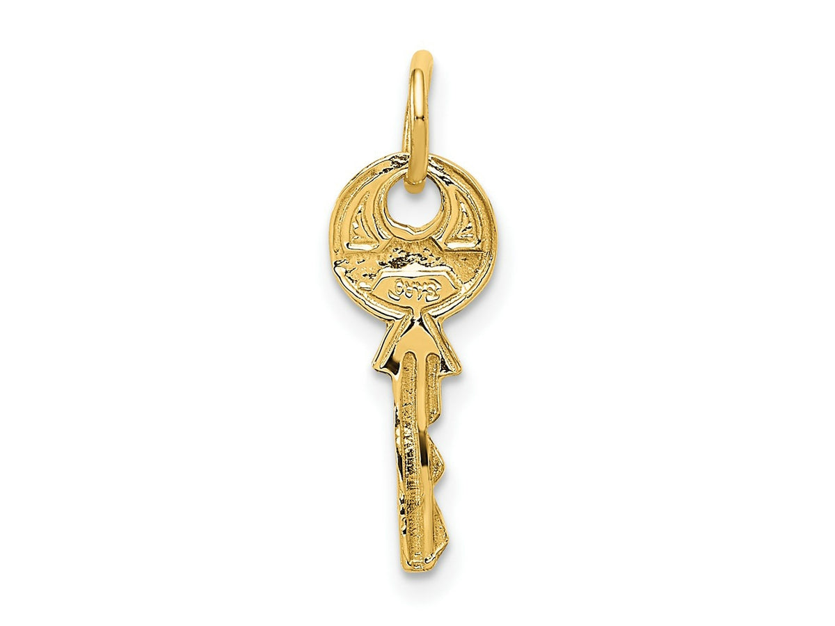 FJC Finejewelers 14 kt Yellow Gold Polished 3D Rounded Top Key Charm 20 x 6 mm