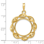 FJC Finejewelers 14 kt Yellow Gold Fancy Twisted Ribbon 17.8mm Prong Coin Bezel Pendant
