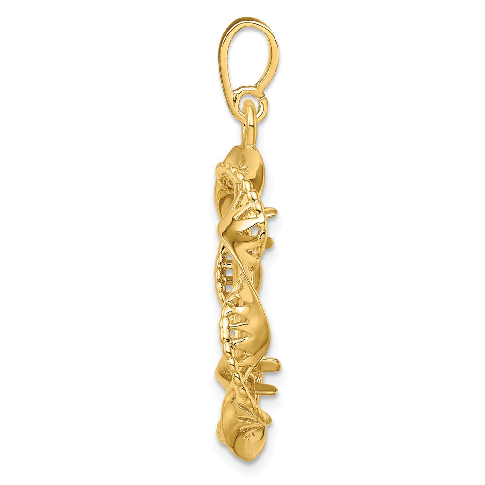 FJC Finejewelers 14 kt Yellow Gold Fancy Twisted Ribbon 17.8mm Prong Coin Bezel Pendant