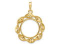 FJC Finejewelers 14 kt Yellow Gold Fancy Twisted Ribbon 17.8mm Prong Coin Bezel Pendant