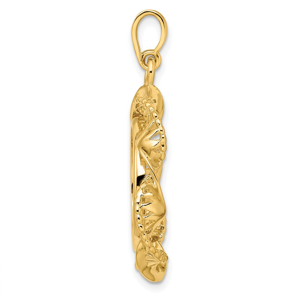 FJC Finejewelers 14 kt Yellow Gold Fancy Twisted Ribbon 18.0mm Prong Coin Bezel Pendant