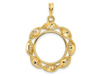 FJC Finejewelers 14 kt Yellow Gold Fancy Twisted Ribbon 18.0mm Prong Coin Bezel Pendant