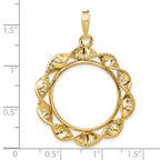 FJC Finejewelers 14 kt Yellow Gold Fancy Twisted Ribbon 21.6mm Prong Coin Bezel Pendant