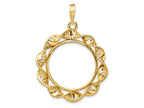FJC Finejewelers 14 kt Yellow Gold Fancy Twisted Ribbon 21.6mm Prong Coin Bezel Pendant