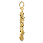 FJC Finejewelers 14 kt Yellow Gold Fancy Twisted Ribbon 22.0mm Prong Coin Bezel Pendant