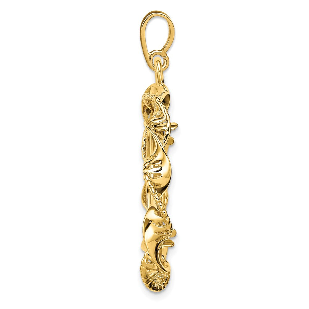 FJC Finejewelers 14 kt Yellow Gold Fancy Twisted Ribbon 22.0mm Prong Coin Bezel Pendant
