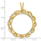 FJC Finejewelers 14 kt Yellow Gold Fancy Twisted Ribbon 27.0mm Prong Coin Bezel Pendant